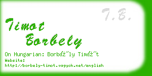 timot borbely business card